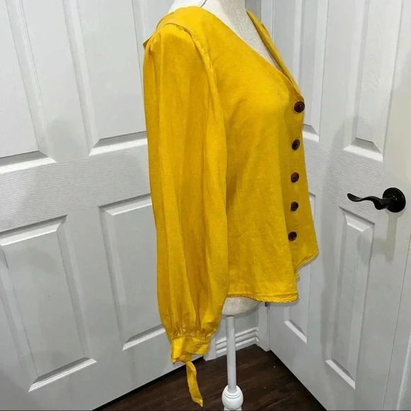 Urban Outfitters Linen Blend Boho Button front Blouse / shirt ❤️ - Picture 7 of 10